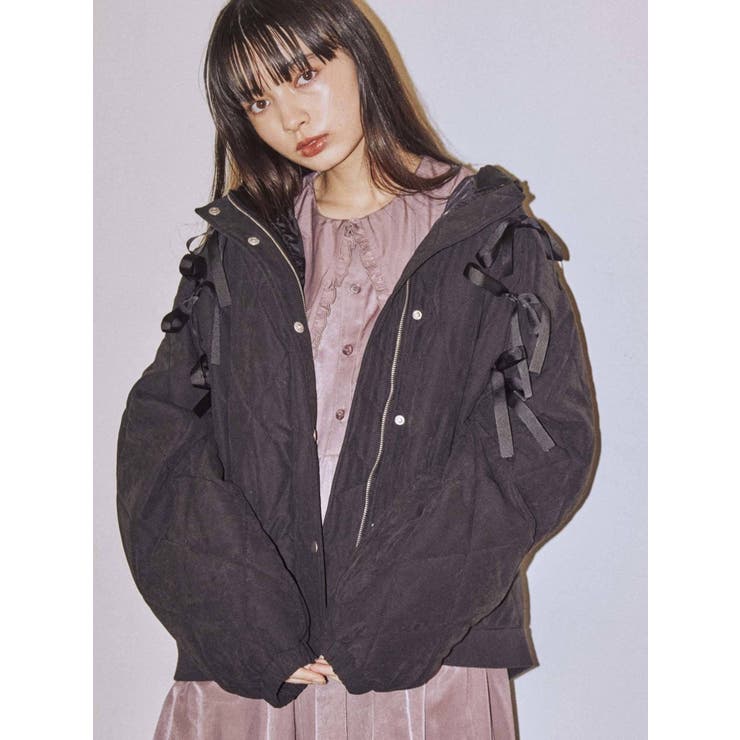 リボンキルティングジャケット[品番：MKSW0034988]｜merry jenny