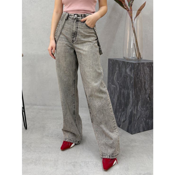 2WAYサロペットワイドデニムパンツ[品番：MKSW0065231]｜EVRIS