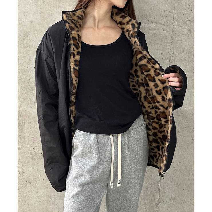 レオパード柄リバーシブルブルゾン[品番：MJNW0003430]｜me Jane（ミー