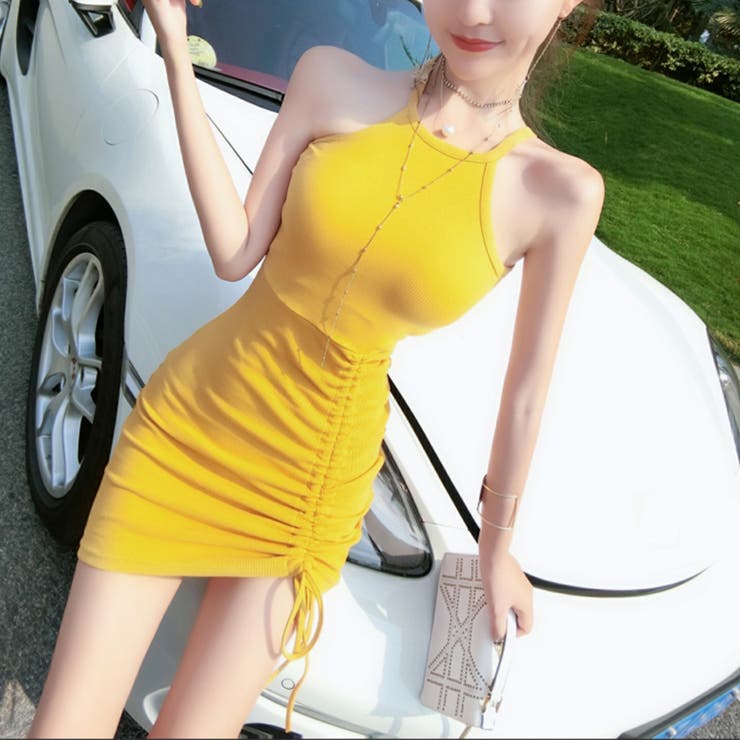ホルターネック ミニワンピース セクシー[品番：AGCW0004554