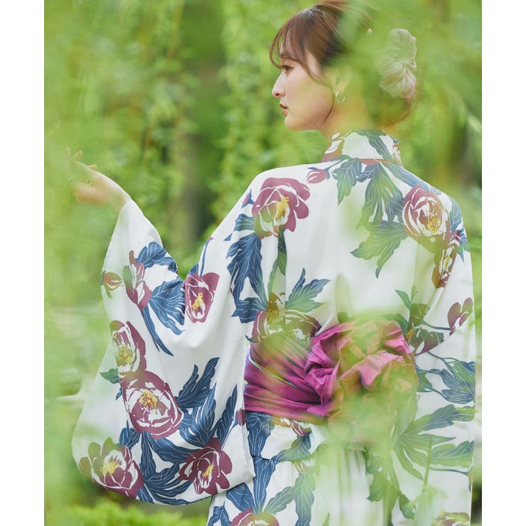 3点セット 2WAY花柄浴衣セットアップ[品番：ADEW0004454]｜ad thie