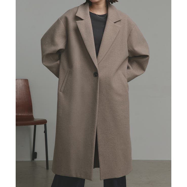 フェイクウールロングチェスターコート[品番：ADEW0005060]｜ad thie