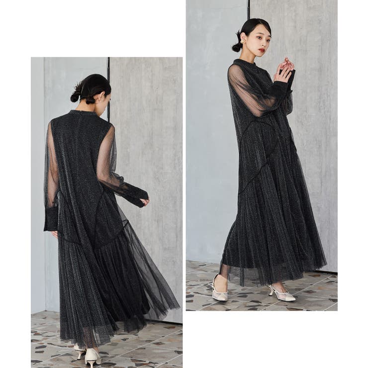 niana ニアナ ラメチュールAラインドレス[品番：FT000010122]｜Fashion