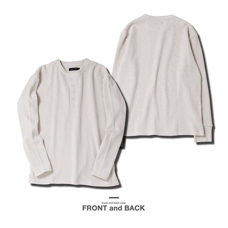 ロンT メンズ◇ヘンリーネックワッフルサーマルロンT◇長袖Tシャツ