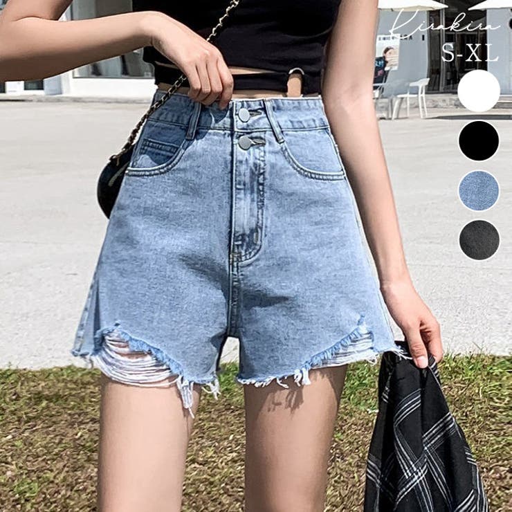 SHOPLIST限定】ダメージデニムショートパンツ 4サイズ ボトムス[品番