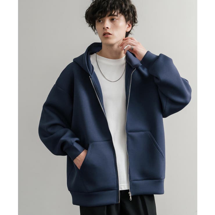 ジップパーカー ダンボールニット 無地[品番：OE000008947]｜Rocky