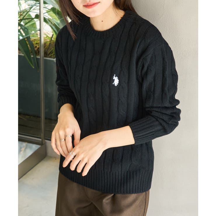 U.S. POLO ASSN.】ロイヤルバルキーケーブルニット[品番：TTMW0001924