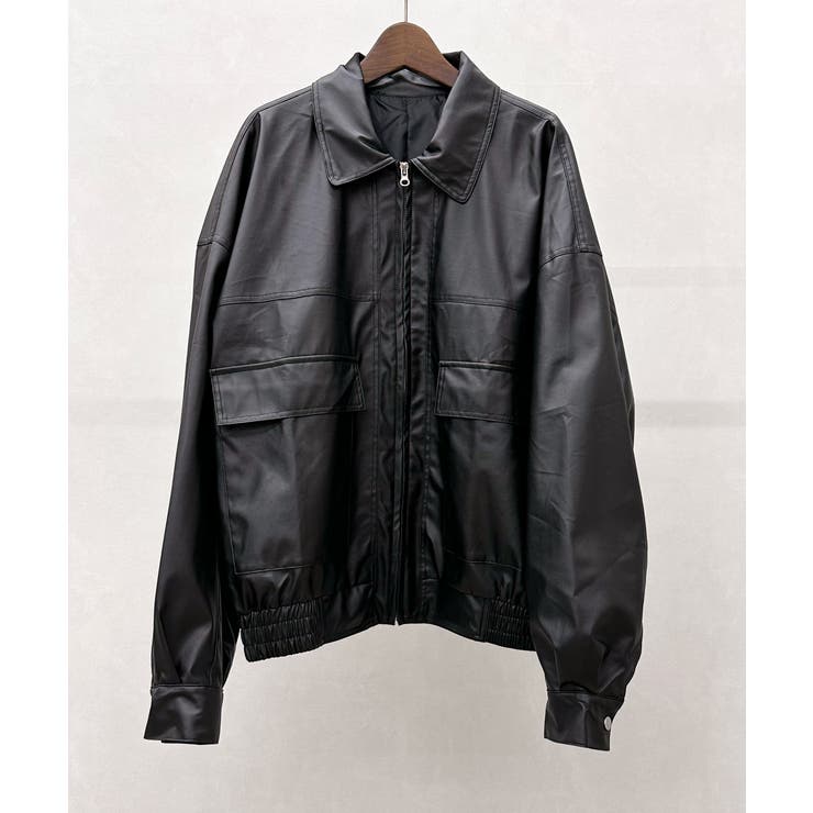 フェイクレザーZIPブルゾン[品番：SPRW0010226]｜SpRay（スプレイ