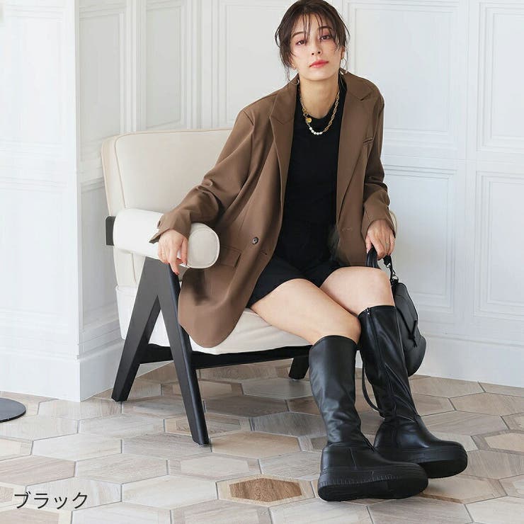 厚底ボリュームソールストレッチロングブーツ[品番：VIVS0009941