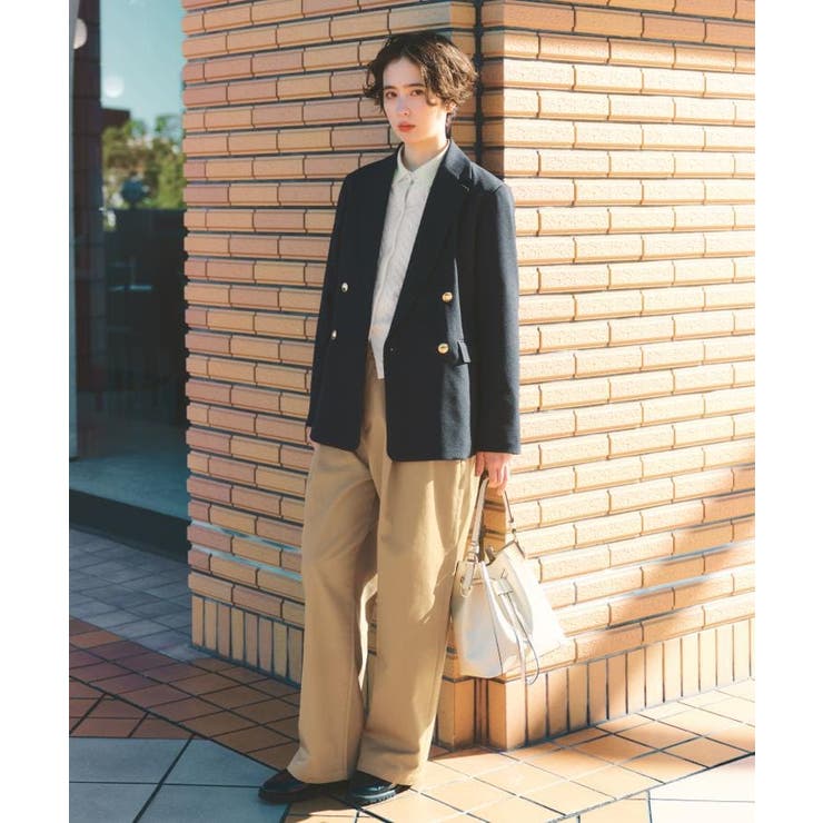 通勤・セレモニー】CAVIAN 金ボタンダブルブレストジャケット[品番