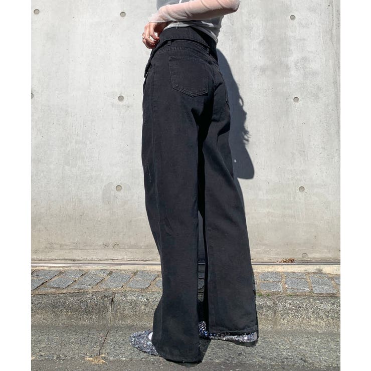 ハイウエスト折り返しデザインデニムパンツ[品番：ANCW0000028]｜SHEPP