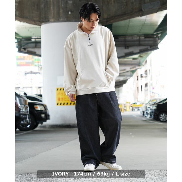オーバーサイズ ハーフジップ スウェット[品番：OCGW0003337]｜ONE 4