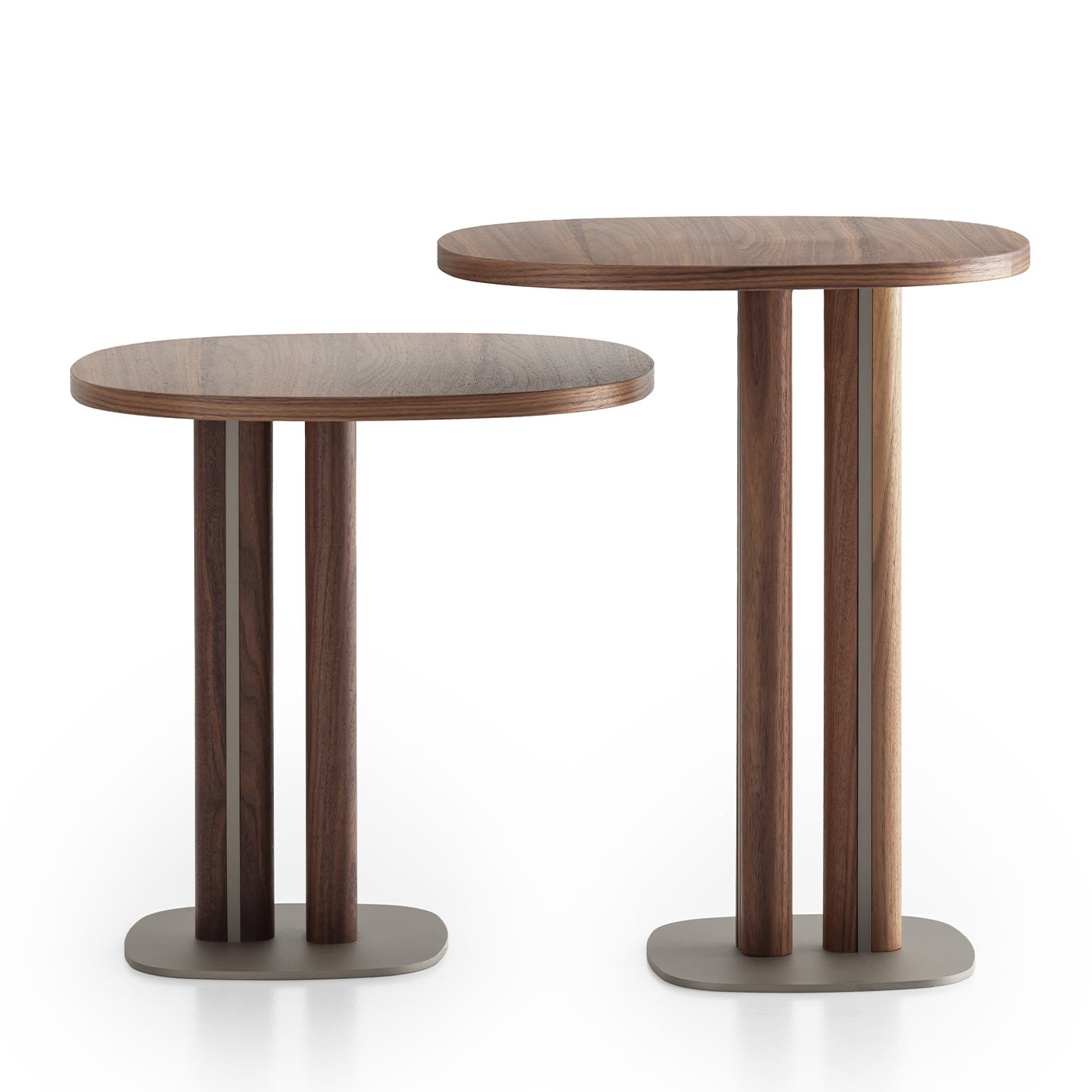 Manhattan Small Asymmetrical Walnut Side Table Morica Design