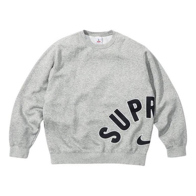Supreme Big Logo Arc Crewneck Sweater 'Grey Blue Red' SUP-FW20-017