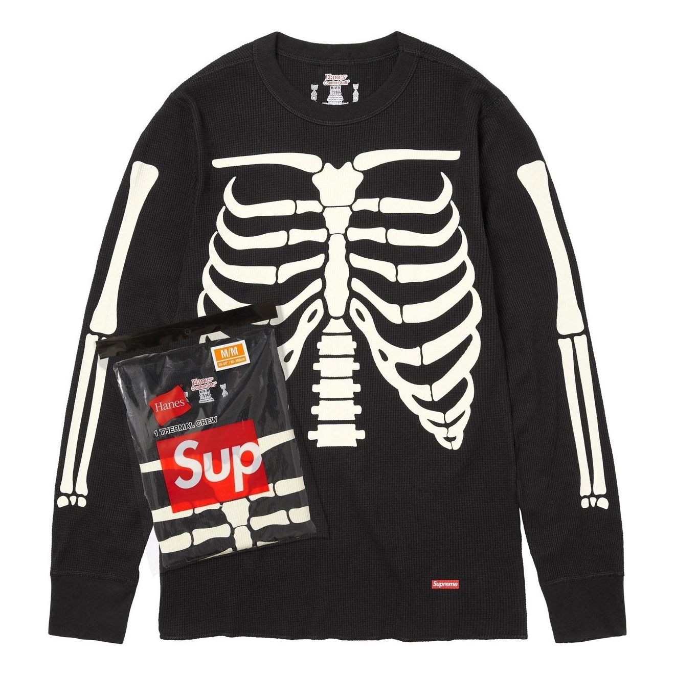Supreme x Hanes Bones Thermal Crew (1 Pack) 'Black' FW25A29-BLACK