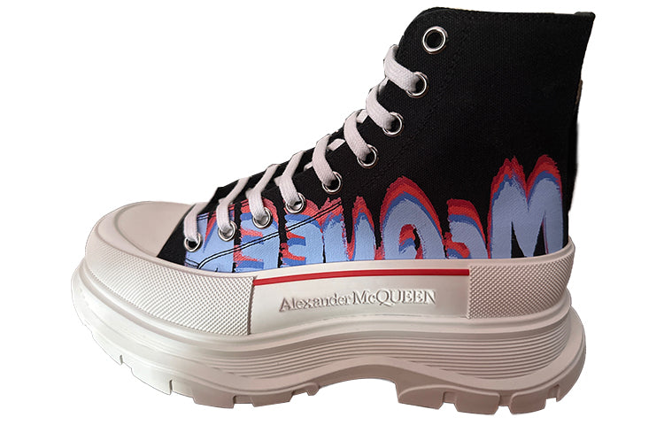 Alexander McQueen Tread Slick High-Top Sneakers 'Black Blue Red