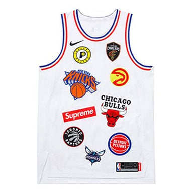 Supreme x Nike x NBA Teams Warm-Up Jacket 'White Multi-Color' SUP