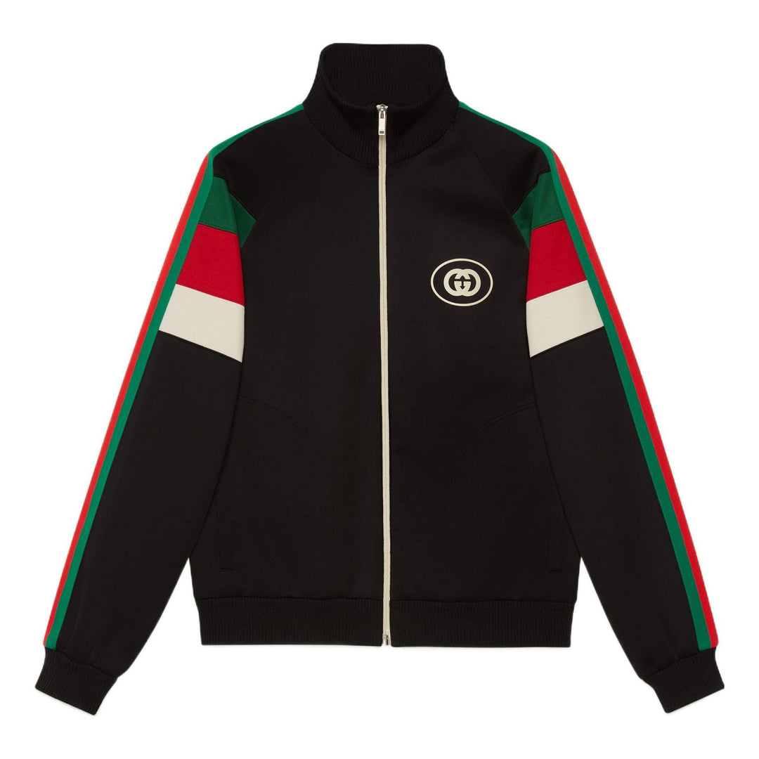 Gucci FW22 Neoprene zip jacket with Web 'Black' 698448-XJEEP-1152
