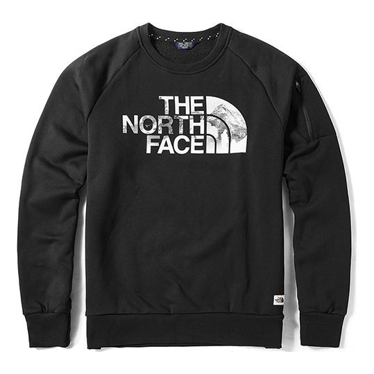 Men's THE NORTH FACE Chest Large Long Sleeves Round Neck Black