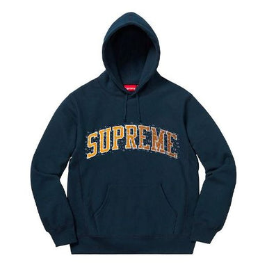 Supreme Capital Hooded Sweatshirt 'Navy White' SUP-FW22-087