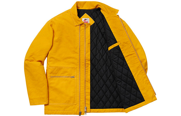 Supreme FW18 x Nike Double Zip Quilted Work Jacket Mustard SUP