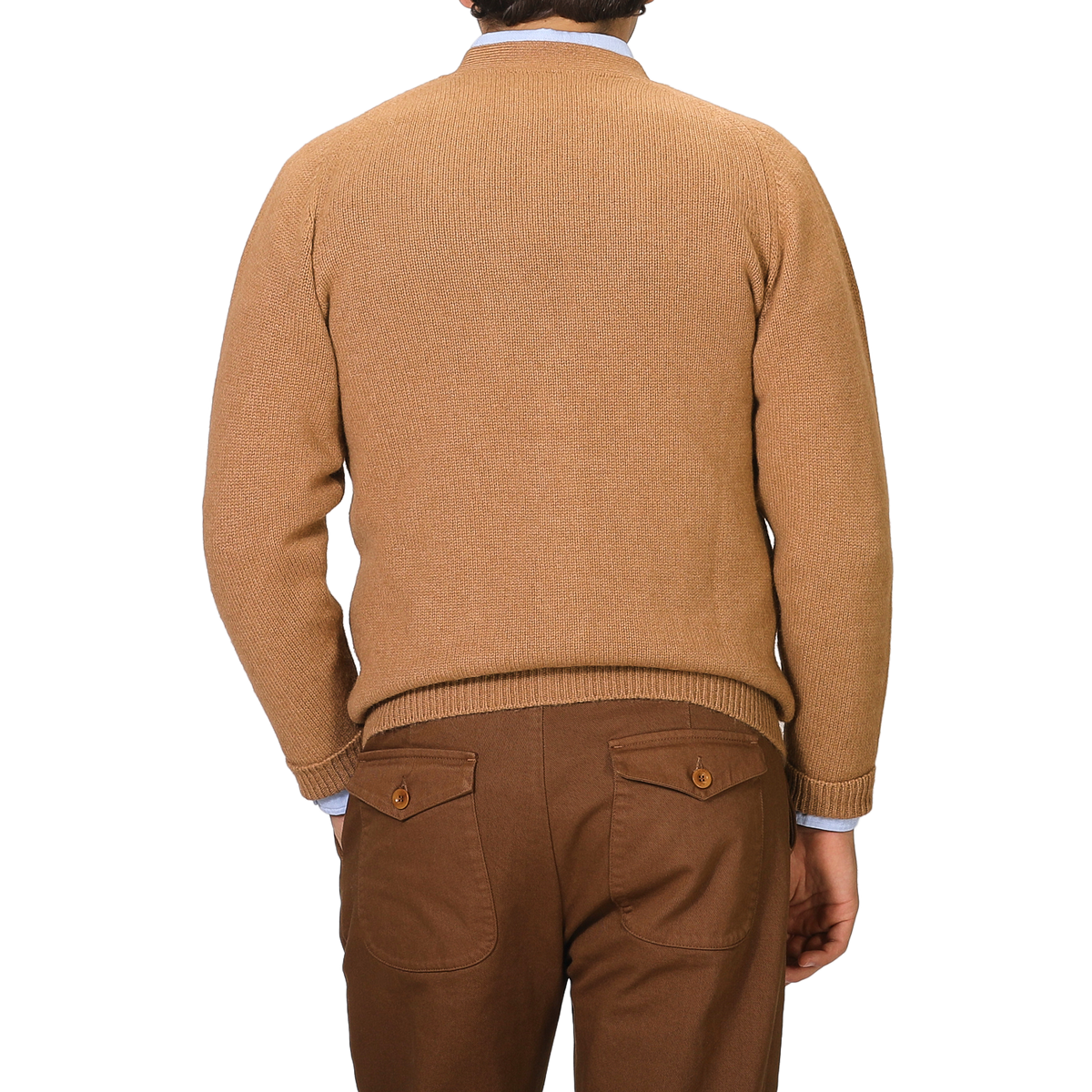William Lockie | Natural Camel Hair Saddle Shoulder Cardigan