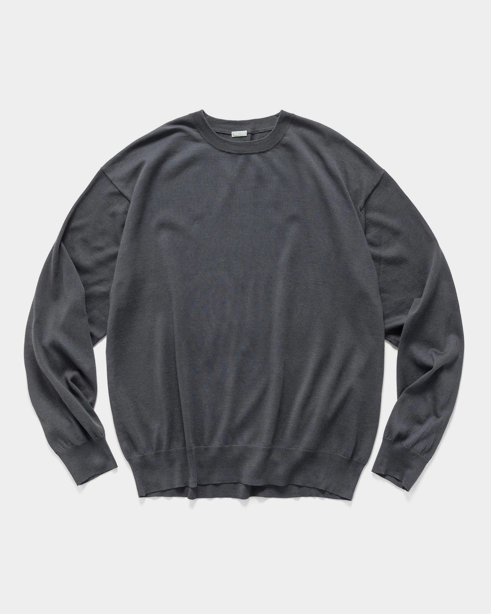 A.PRESSE Wool Cotton High Gauge Crew Neck Sweater Gray | HAVEN