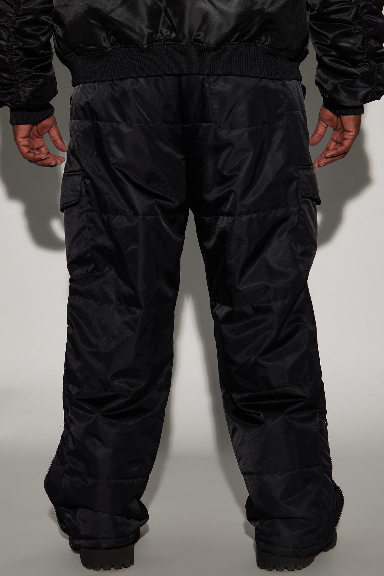 Ride With Me Baggy Padded Nylon Pants - Black | Fashion Nova
