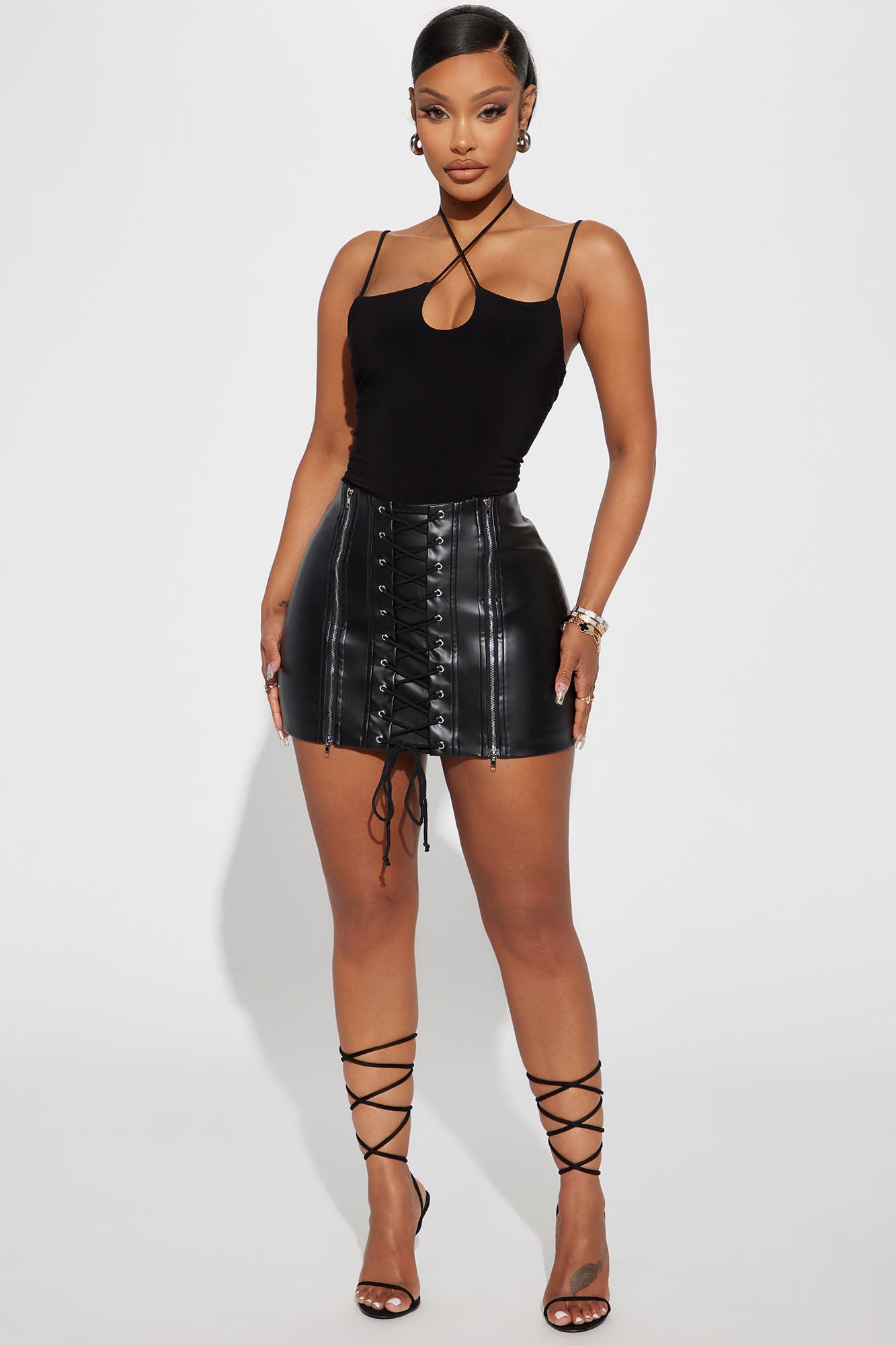 Do Not Disturb Faux Leather Mini Skirt - Black | Fashion Nova