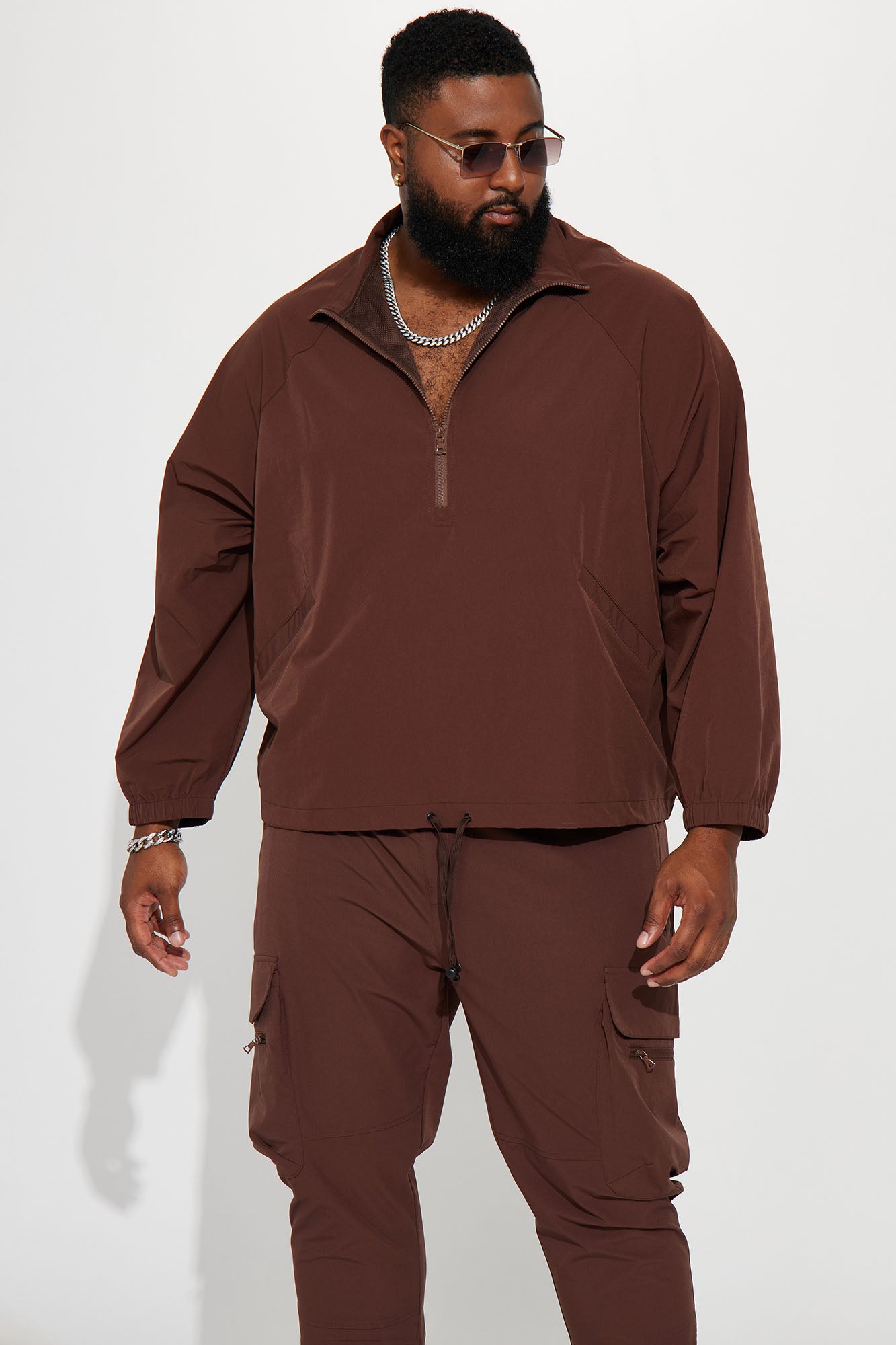 Keep It Up Nylon Anorak Jacket - Chocolate | Fashion Nova