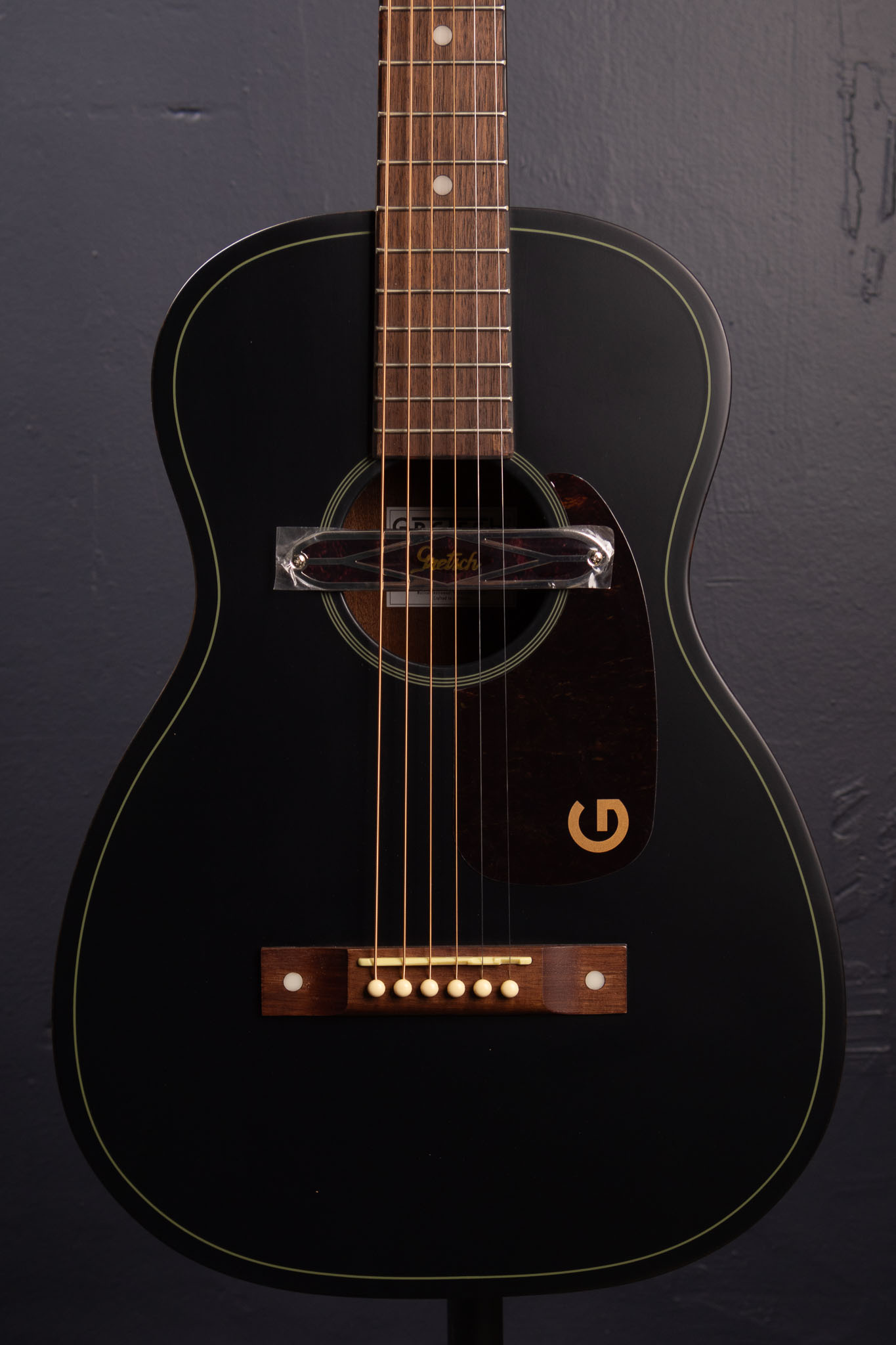 Jim Dandy Deltoluxe Parlor Acoustic-Electric Guitar - Black - Roxy