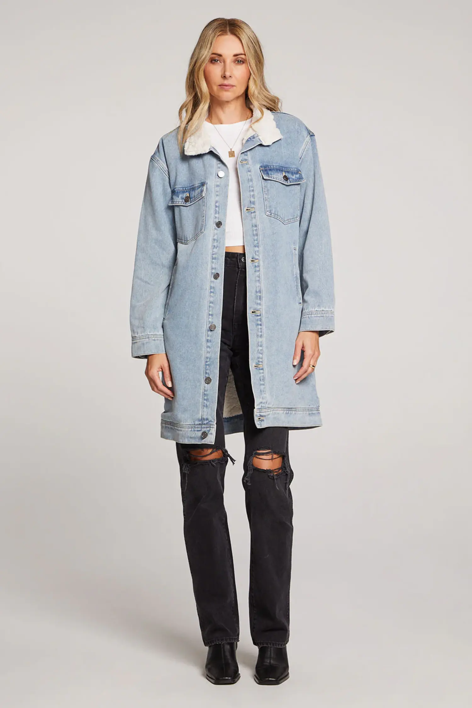 Solace Jacket Stonewash Denim - Pebble