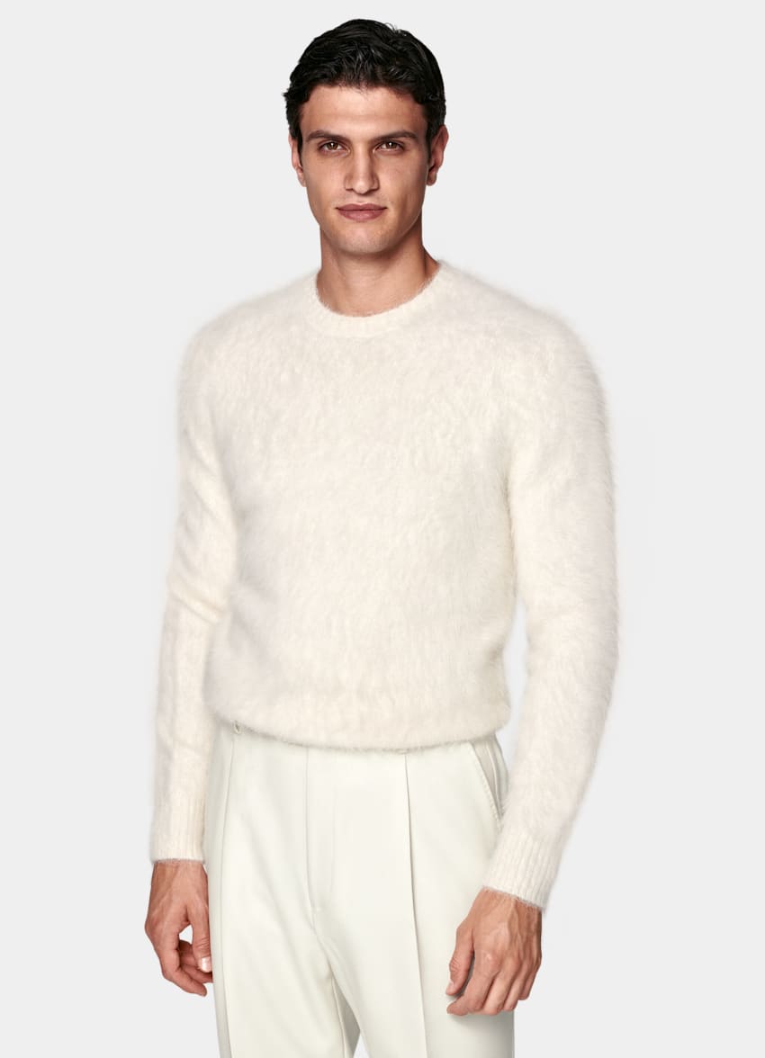 Off-White Crewneck in Alpaca Blend | SUITSUPPLY