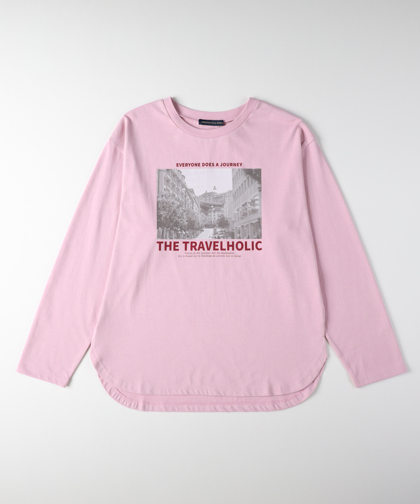 ラウンドヘムロングスリーブTシャツ(S オフシロ): トップス｜Right-on