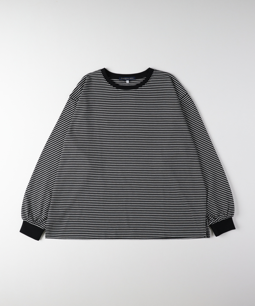 ボーダーロングスリーブTシャツ(S オフホワイト＊ブラック): トップス