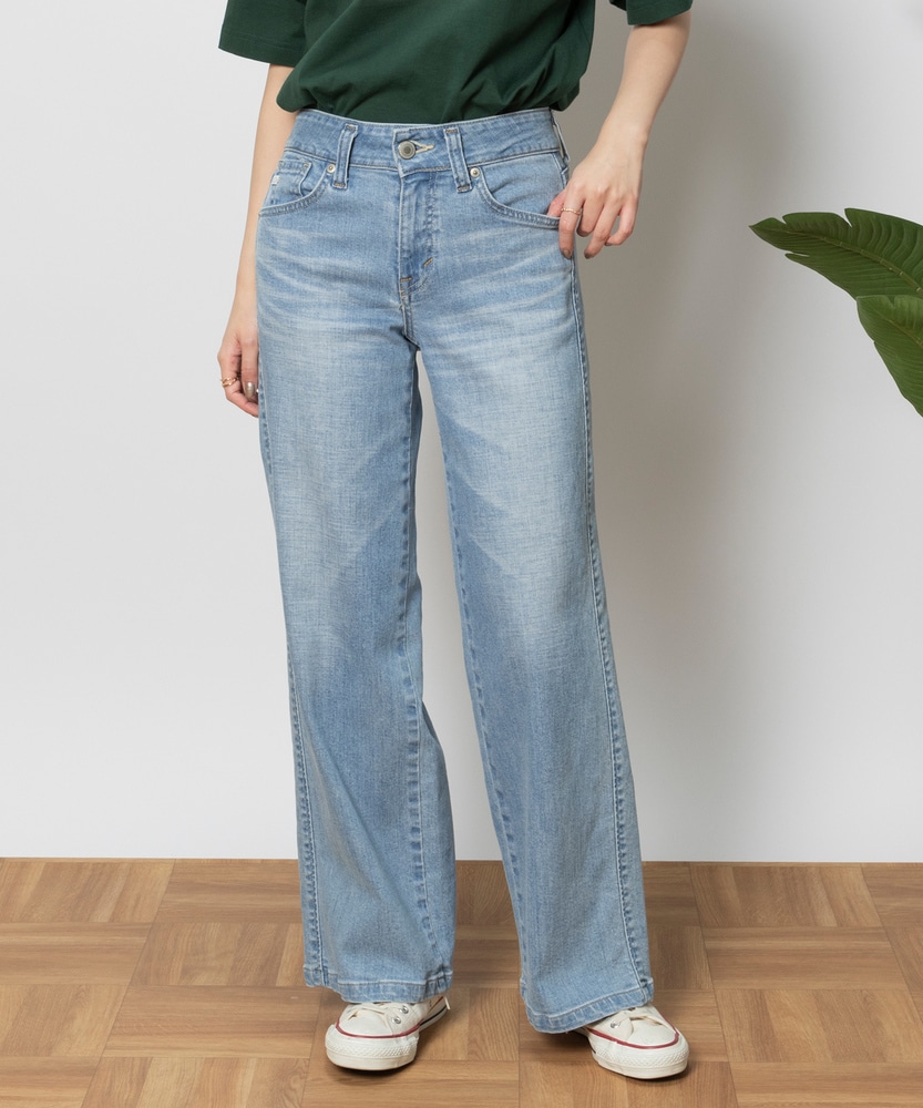 LISA」セミワイドパンツ【自宅で試着、返品送料無料】(25 淡色