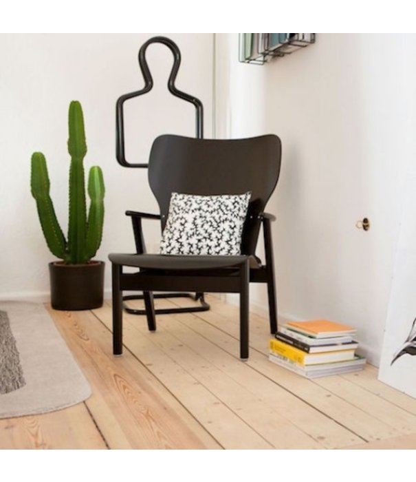 Domus lounge chair birch / black leather - NORDIC NEW