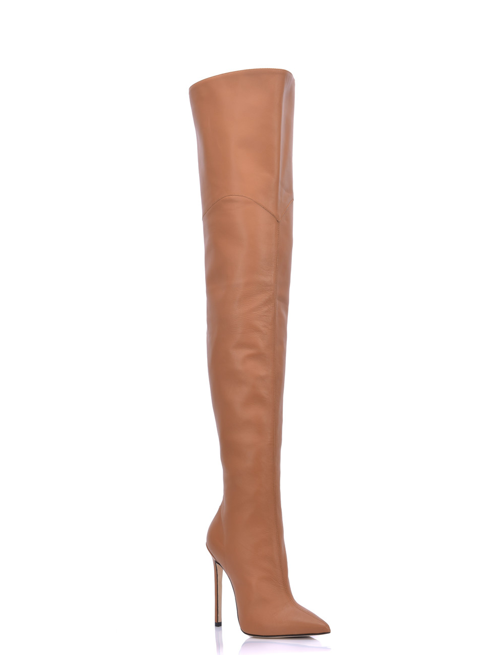 High Italian THIGH boots VESPER with full back zipper in genuine