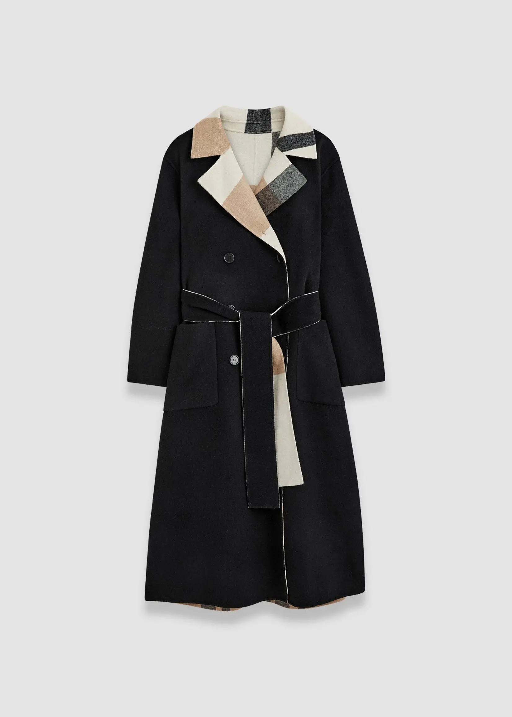 Joseph Merton Reversible Check Wool Coat | Blusher Combo - La Neuvième