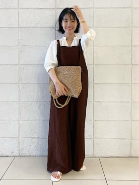 ADAM ET ROPE'（アダムエロペ）の「バンブーリネンサロペット（）」 - WEAR