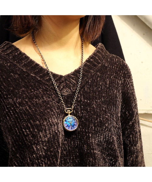 Handmade（ハンドメイド）の「本物のモルフォ蝶の翅を文字盤に使用した