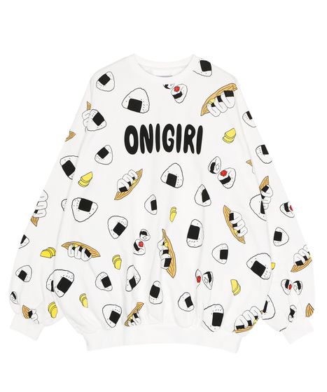 フード総柄スウェット(ONIGIRI_YAKINIKU_NATTO）[商品：PN24SS-020-1