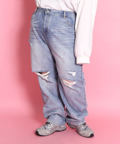 ダメージレギュラーデニムパンツ[商品：PN22T-003] - PUNYUS Online