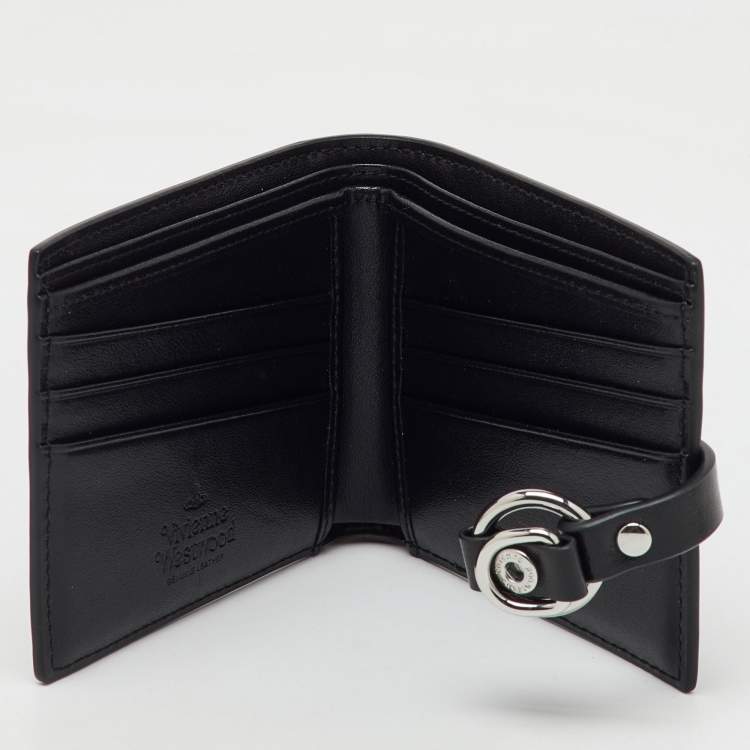Vivienne Westwood Black Leather Billfold Bondage Wallet Vivienne
