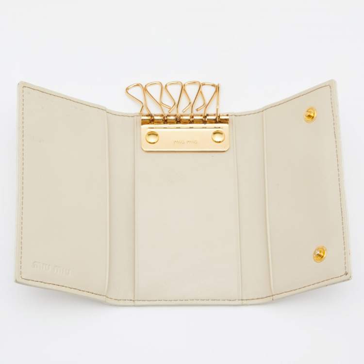 Miu Miu Cream Croc Embossed Leather Case Key Holder Miu Miu | TLC US