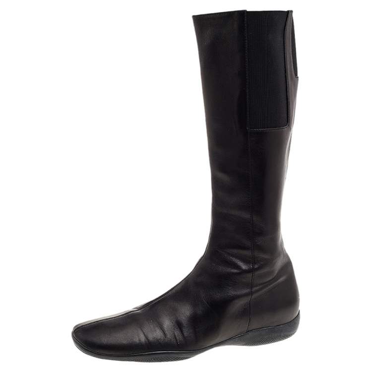 Prada Sport Black Leather Riding Boots Size 40 Prada Sport | TLC US
