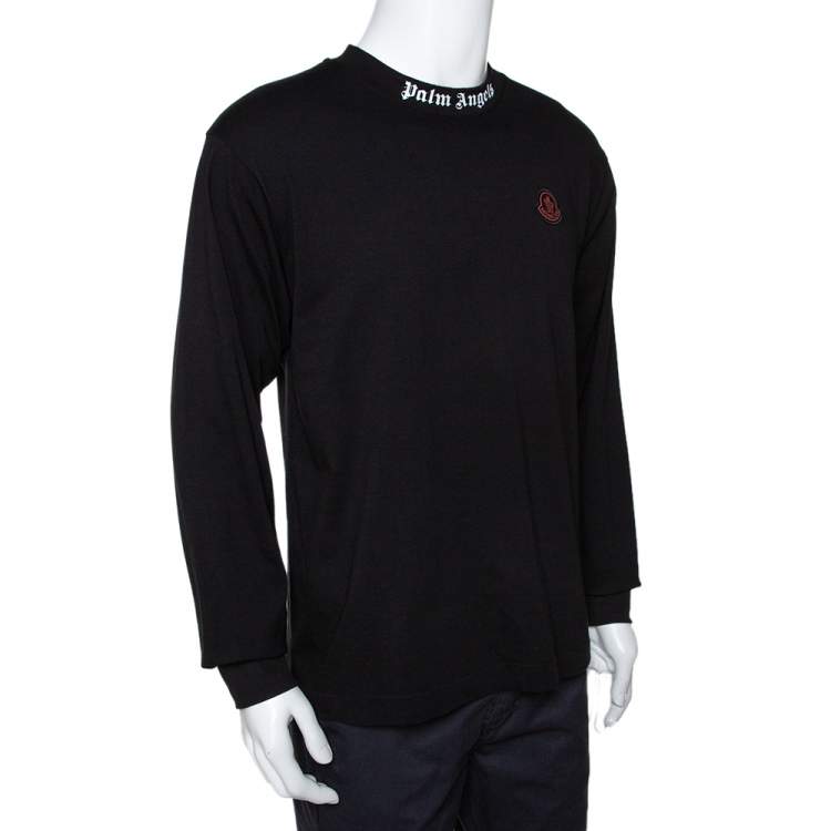 Moncler X Palm Angels Black Cotton Maglia Long Sleeve T Shirt L