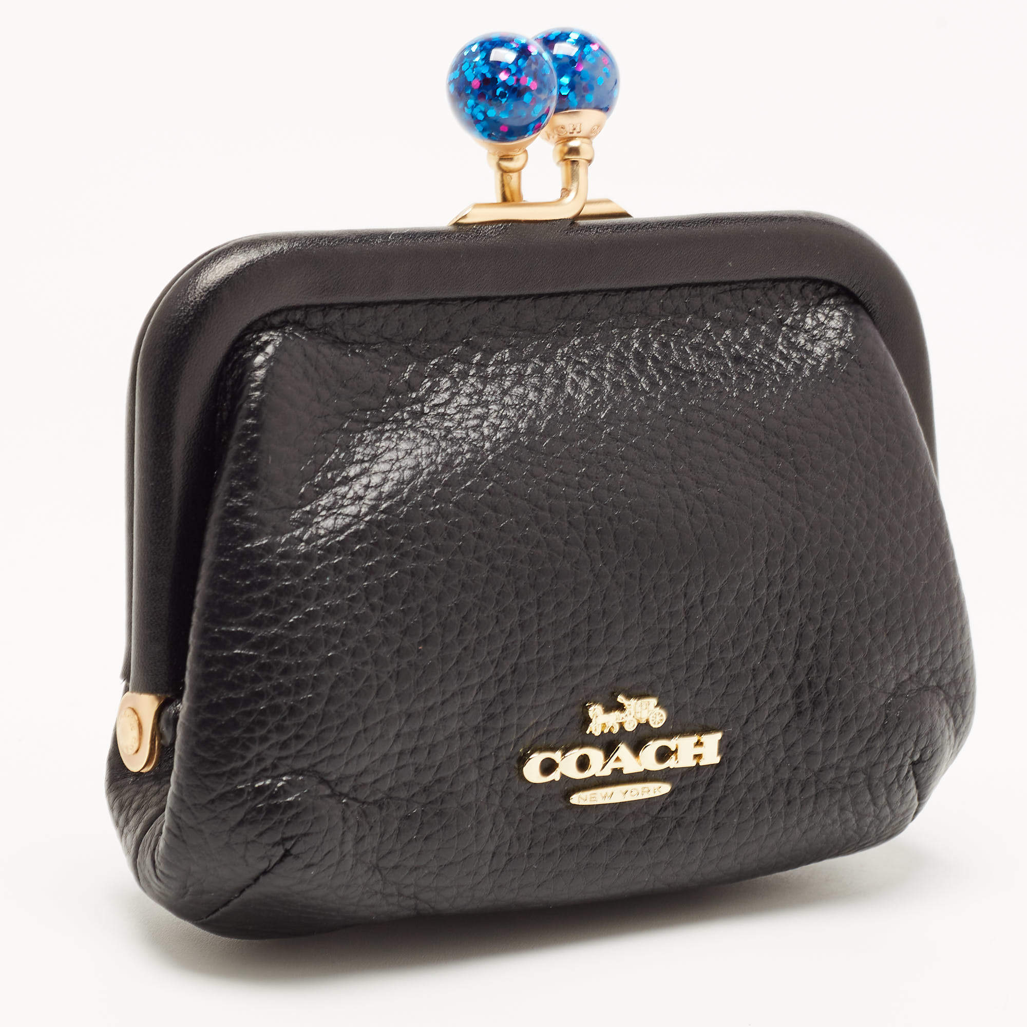 Coach Black Leather Nora Kisslock Coin Purse Coach | TLC