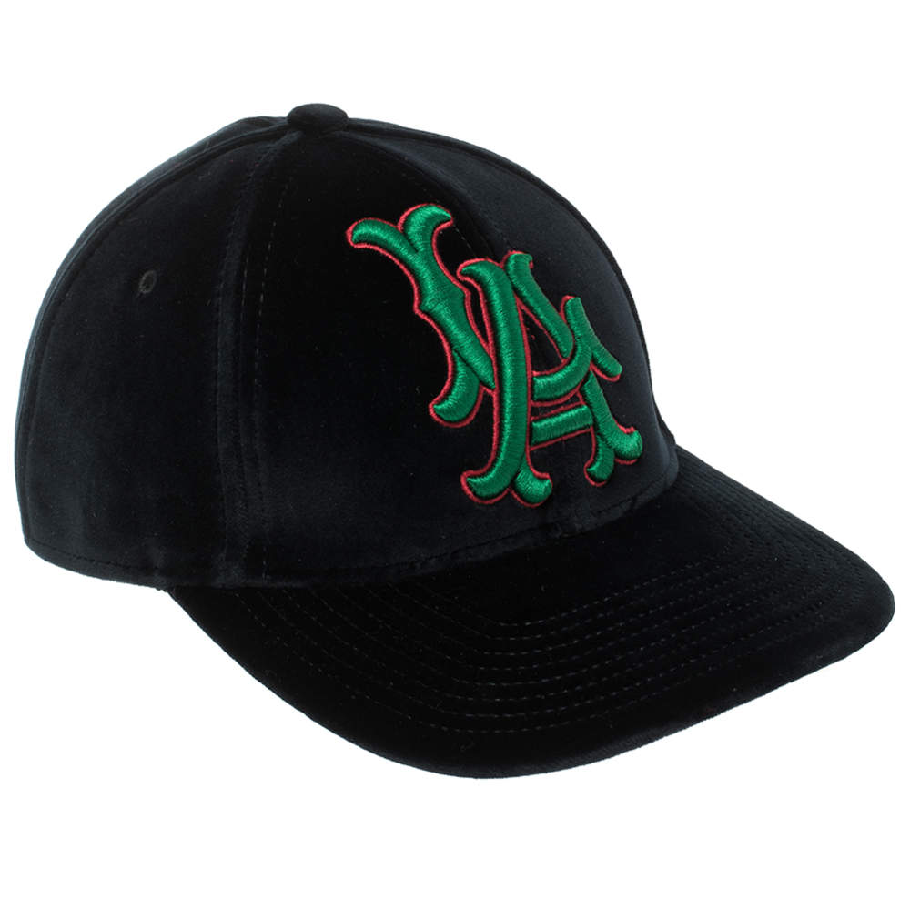 Gucci x Mlb Navy Velvet 'LA Angels' Motif Baseball Cap Gucci | TLC