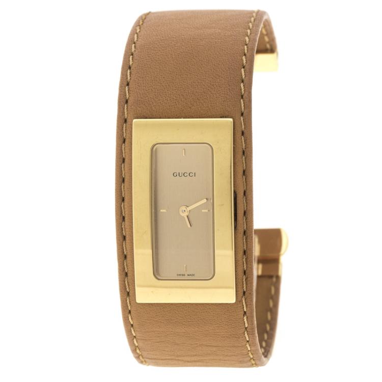 Gucci Gold Plated Stainless Steel 7800S Women's Wristwatch 18 mm
